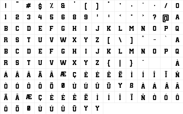 DESPORM Regular Character Map