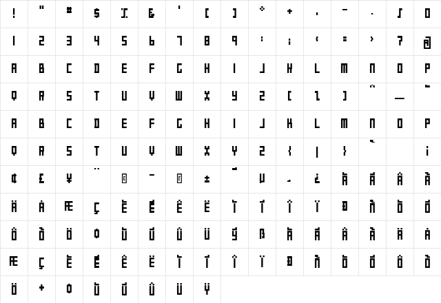 DeStijl Tall Character Map DeStijl Tall Character Map