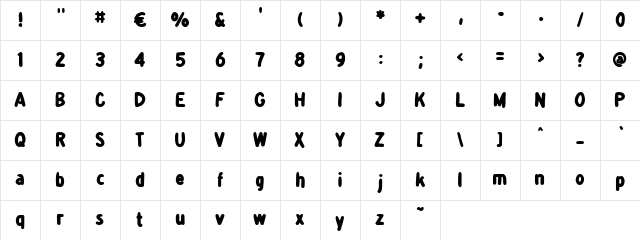 detourDork Regular Character Map