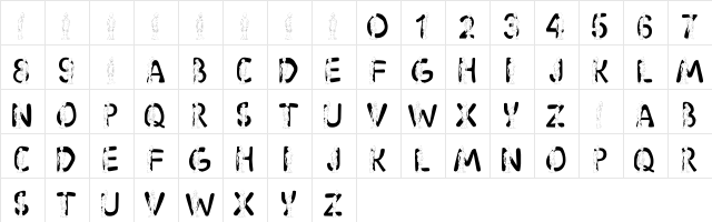 LMS Shaggy Regular Character Map