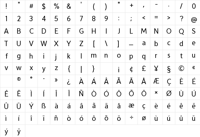 Devina Rodent Regular Character Map