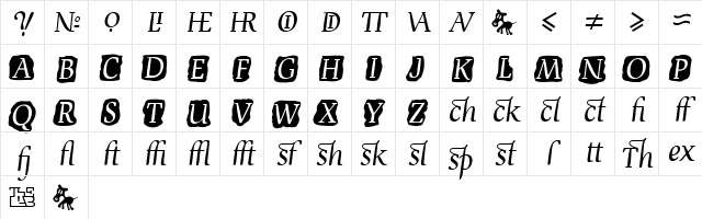 Devroye Extra Regular Character Map