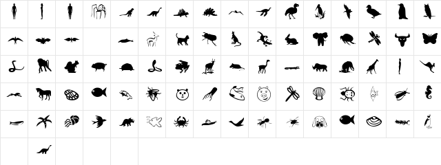 DexisDingbatsThreeSSK Regular Character Map