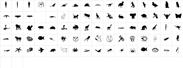 DexisDingbatsThreeSSK Regular Character Map