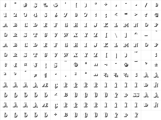 DextorOnlShaD Regular Character Map