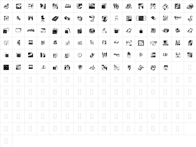 DF Industrials Regular Character Map