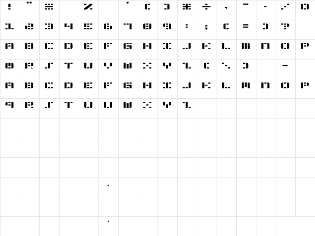 Ewok Bold Character Map