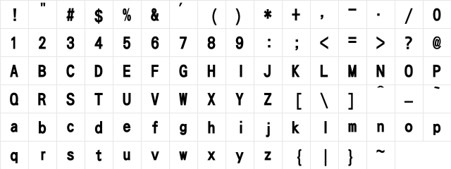 DFLiHeiU-Bd Regular Character Map