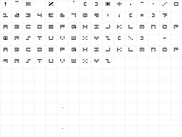 Ewok Bold Character Map