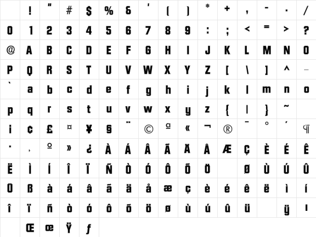 Diamond Varsity Bold Character Map Diamond Varsity Bold Character Map