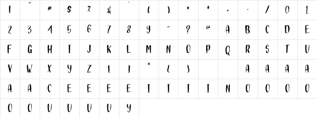 DIARY KIDIES Regular Character Map DIARY KIDIES Regular Character Map