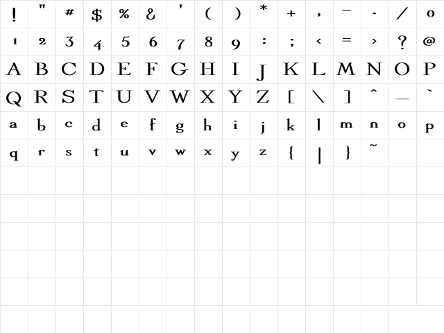 Dickens Wd Bold Bold Character Map