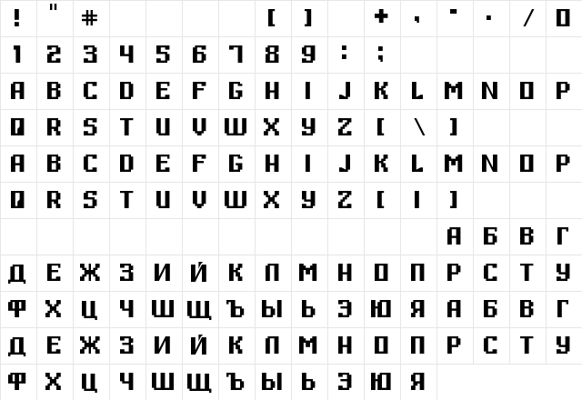 Digital Thin Character Map