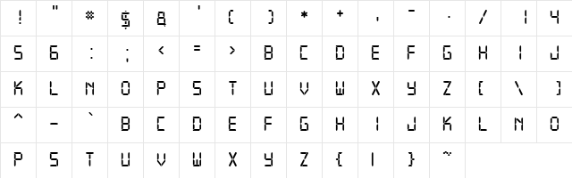 Digital-7 Mono Character Map
