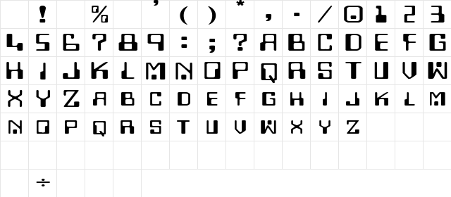 DigitalMachineExtended Regular Character Map