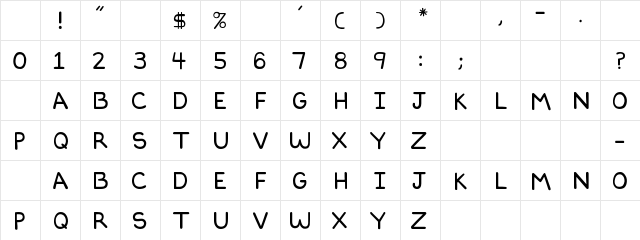 DILBERTFONT2 Regular Character Map DILBERTFONT2 Regular Character Map