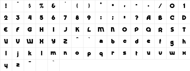 DingDong Normal Character Map