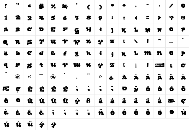 Lockergnome Regular Character Map