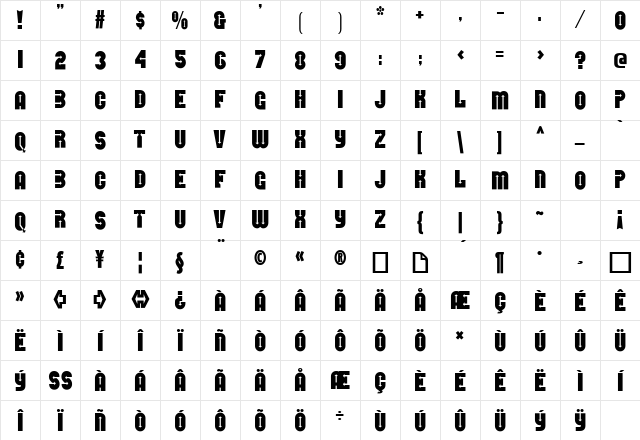 Direction Regular Character Map