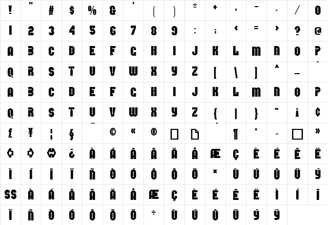 Direction Regular Character Map