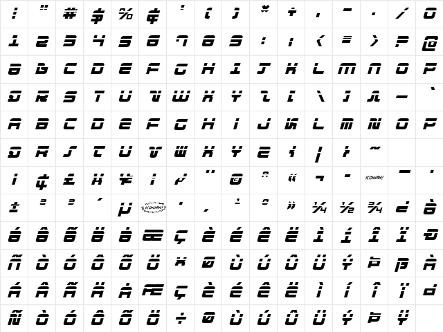 Direktor Laser Italic Italic Character Map