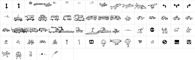 AleTransportLL Regular Character Map
