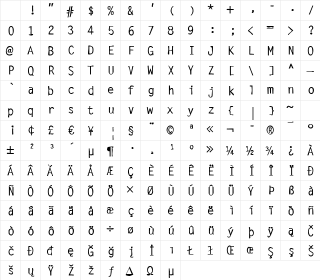 Dirty30 Bold Character Map Dirty30 Bold Character Map