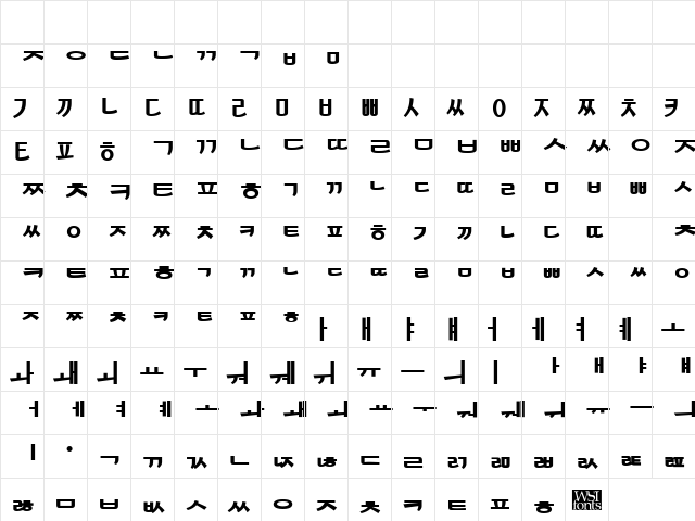 KoreanSans Bold Character Map KoreanSans Bold Character Map