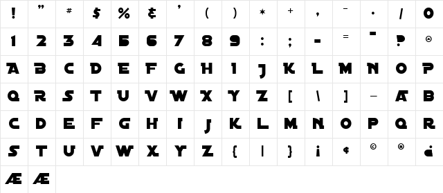 Distant Galaxy Alternate Regular Character Map