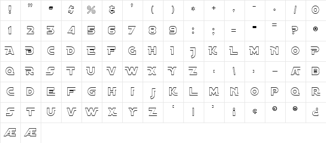 Distant Galaxy AltOutline Regular Character Map Distant Galaxy AltOutline Regular Character Map