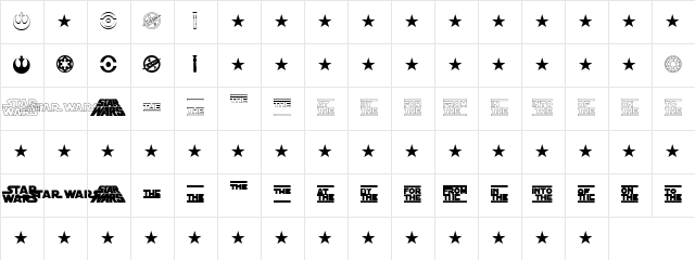 Distant Galaxy Symbols Regular Character Map