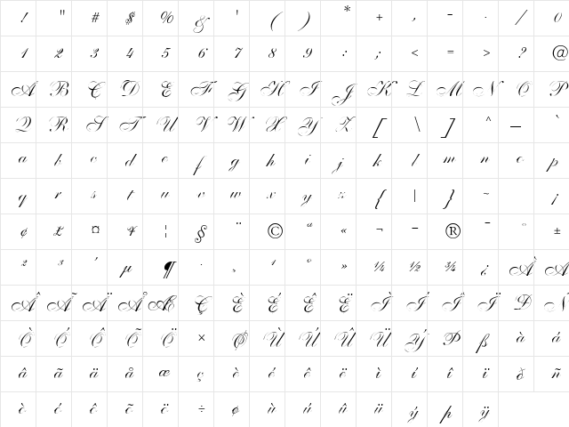 Distemper Regular Character Map