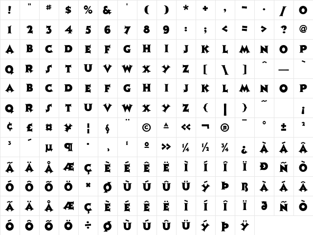 AshleyCrawfordICG Medium Character Map