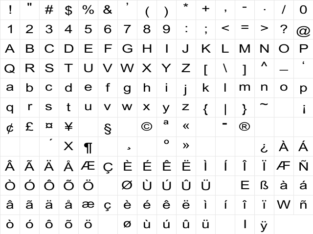 Dixon Wd Regular Character Map