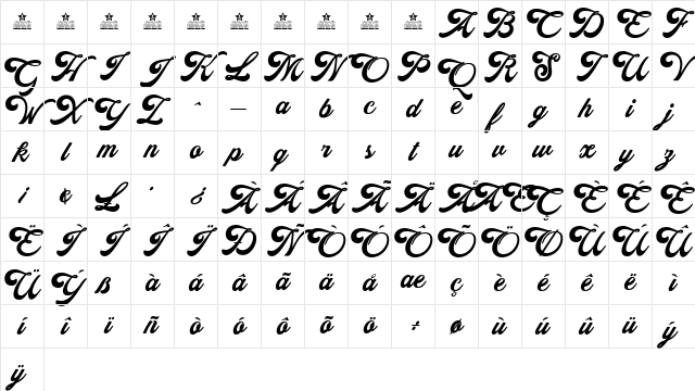 Alexandra Personal Use Regular Character Map