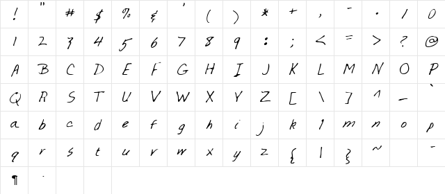 Dlnfont Regular Character Map