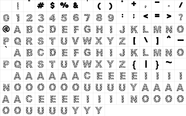 Dog Style Regular Character Map Dog Style Regular Character Map