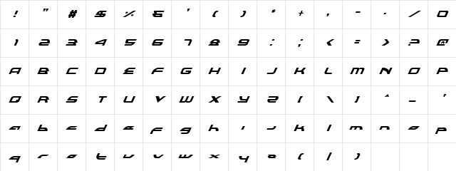 Alexis Lower Case Italic Lower Case Italic Character Map