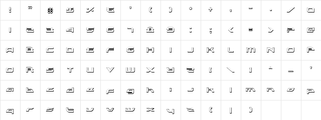 Alexis Lower Case Outline Lower Case Outline Character Map
