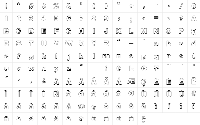 AlexisBeckerOutline Normal Character Map