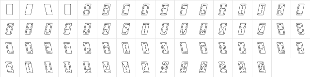 Domino smal kursiv omrids Regular Character Map