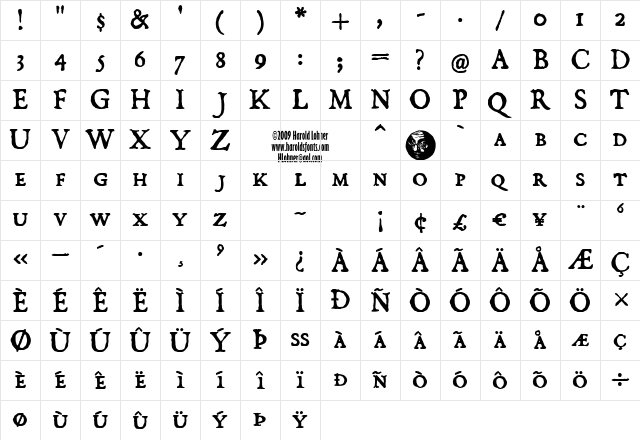 Dominican Small Caps Regular Character Map