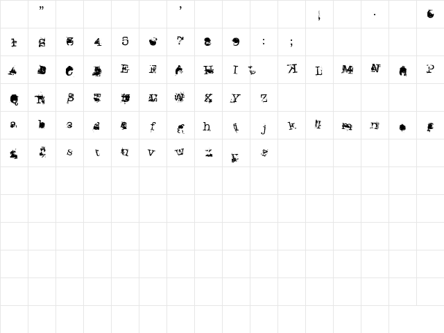 don giovonni Regular Character Map