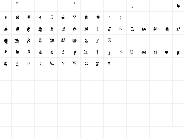 don giovonni Regular Character Map don giovonni Regular Character Map