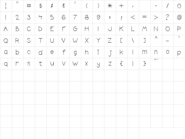 Doodle Print Regular Character Map
