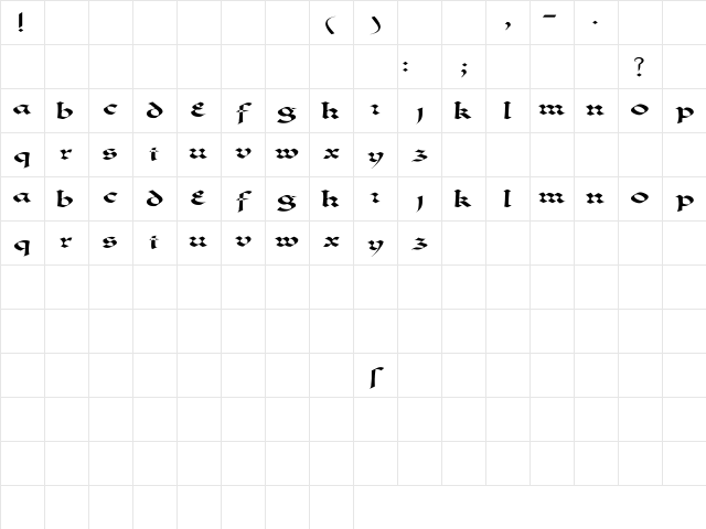 Lombardo Ex Regular Character Map