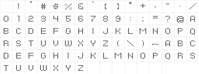 Dots All For Now JL Regular Character Map