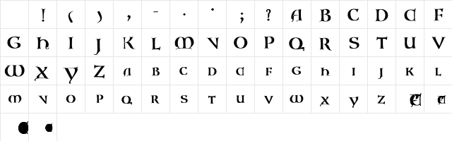 Lombardic-Normal Bold Character Map Lombardic-Normal Bold Character Map