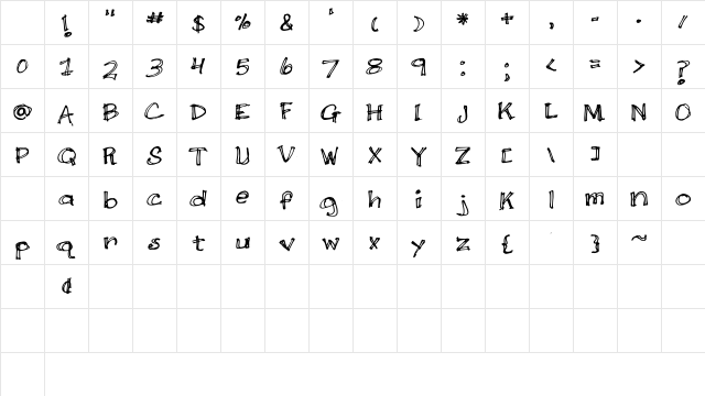 Double Scratch Medium Character Map Double Scratch Medium Character Map