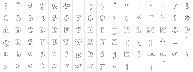 Dover Hvy Hollow Regular Character Map Dover Hvy Hollow Regular Character Map